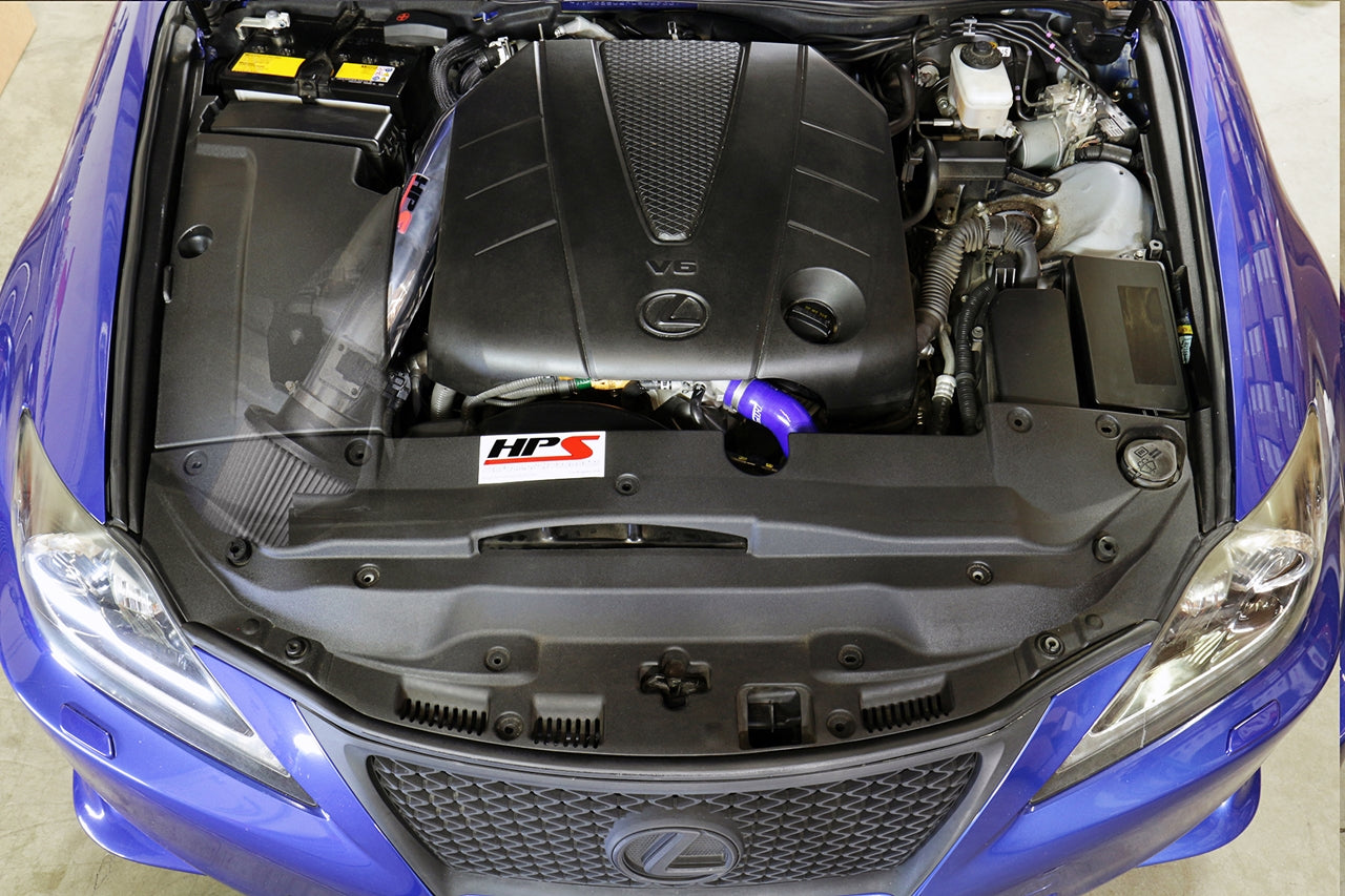 HPS Performance Air Intake Kit with Heat Shield, Blue, 827-597BL