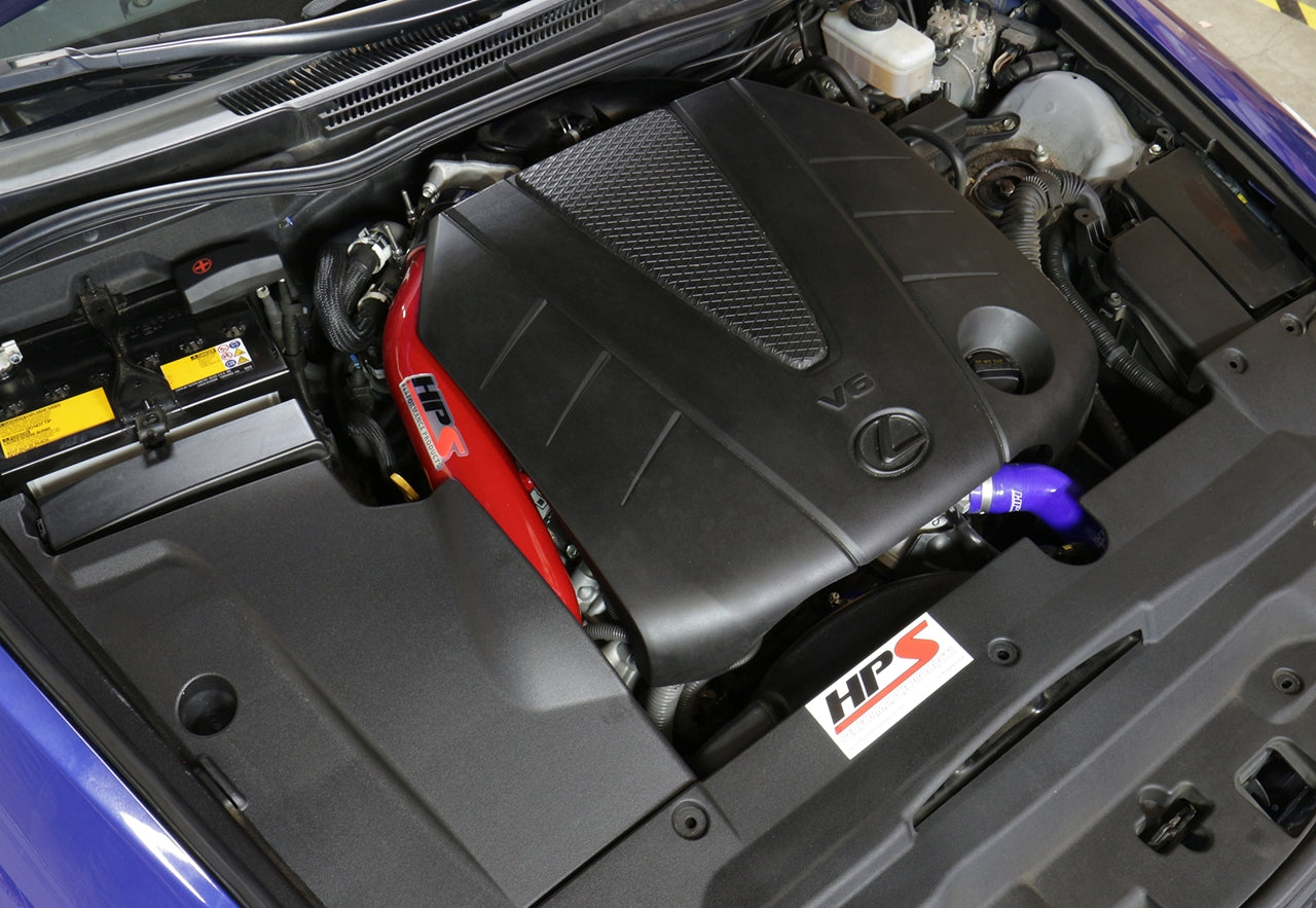 HPS Performance Air Intake Kit with Heat Shield, Red, 827-623R