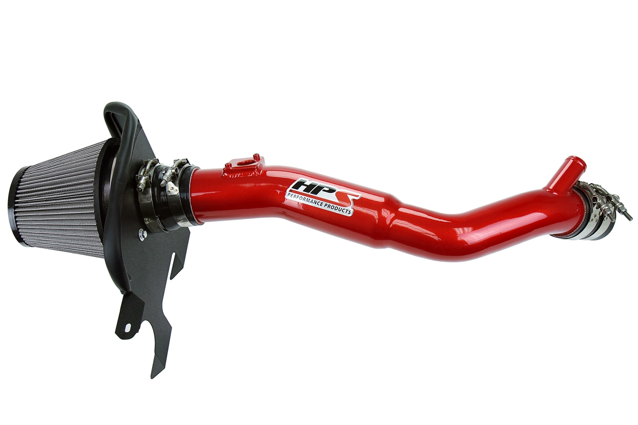 HPS Performance Air Intake Kit with Heat Shield Red 827-633R
