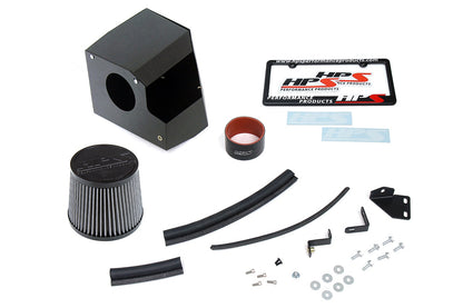 HPS Performance Air Intake Kit with Heat Shield, Black, 827-656WB