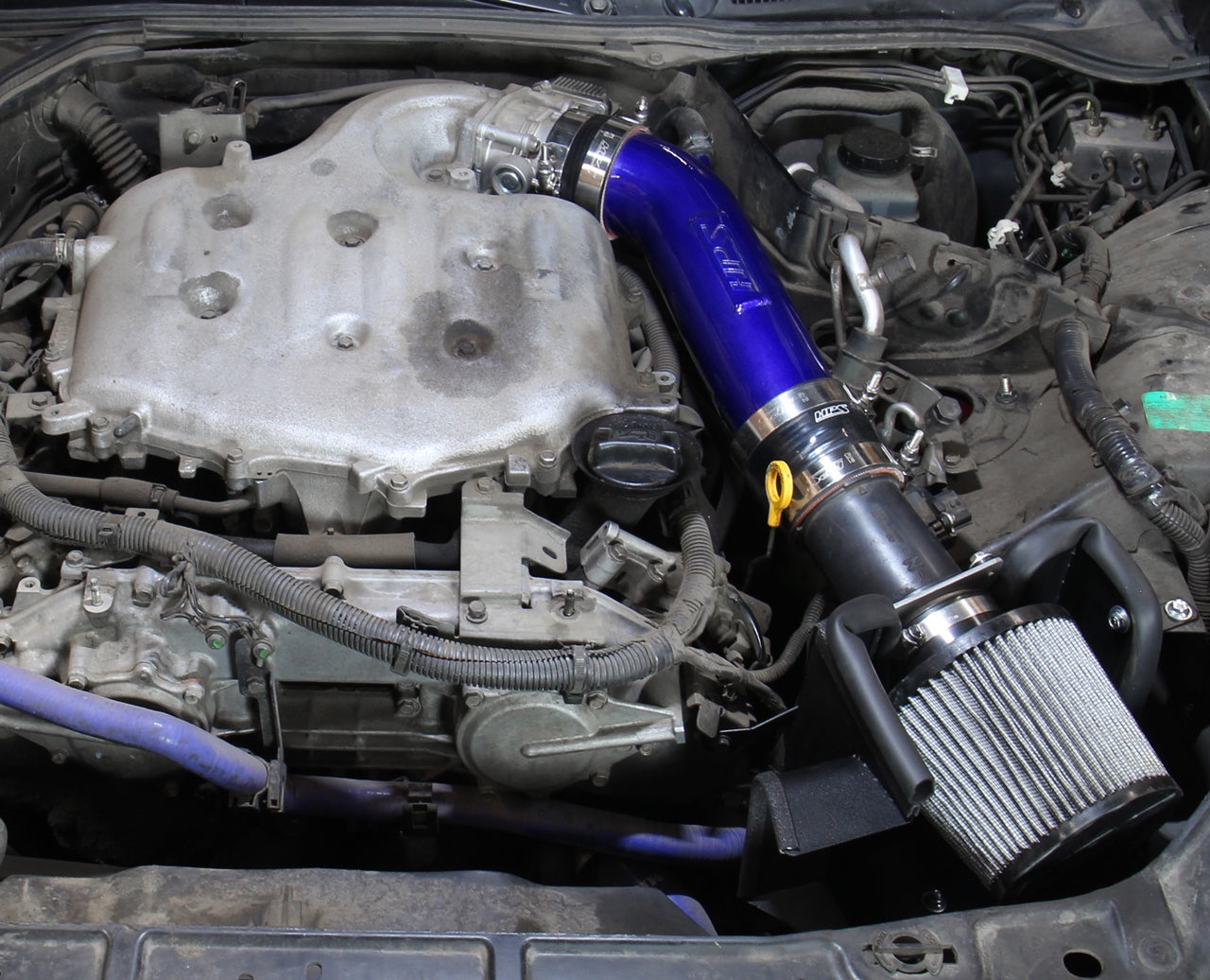 HPS Performance Air Intake Kit with Heat Shield, Blue, 827-679BL