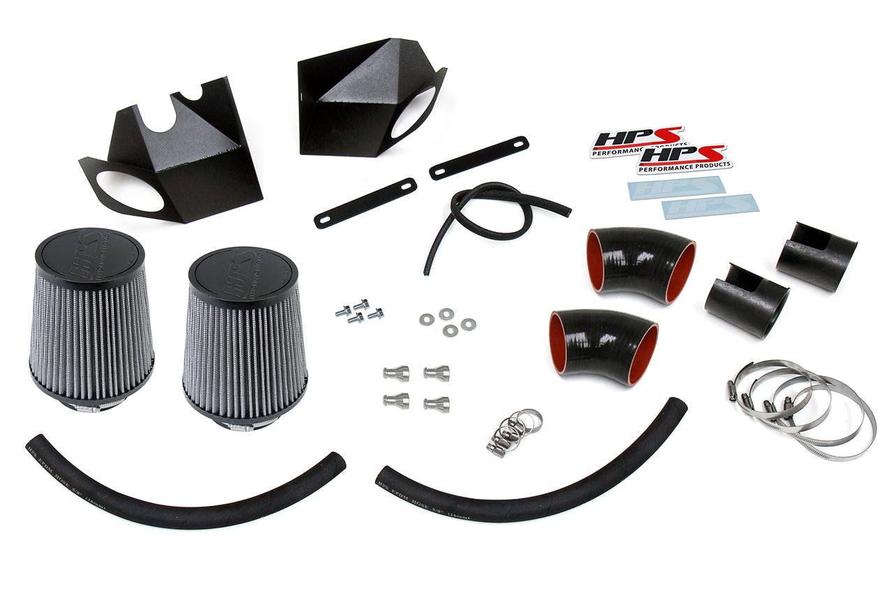 HPS Performance Air Intake Kit with Heat Shield, Red, 827-688R