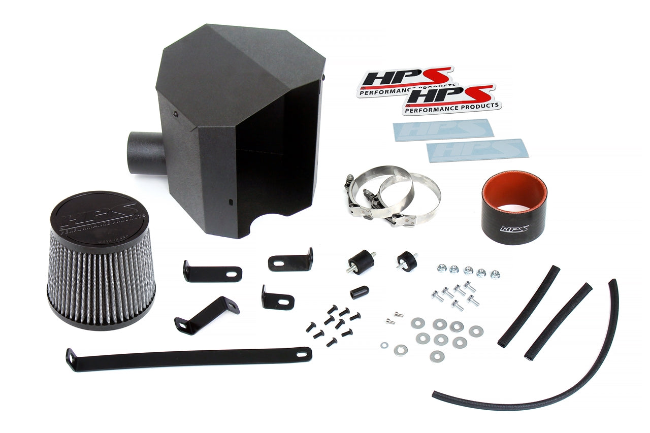 HPS Performance Air Intake Kit with Heat Shield, Polished, 827-691P