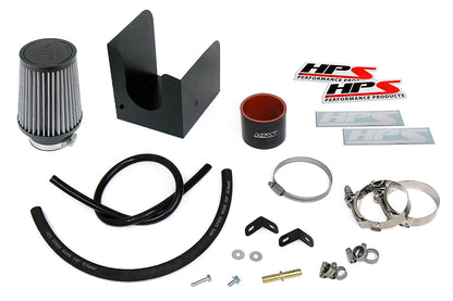 HPS Performance Air Intake Kit with Heat Shield, Blue, 827-704BL