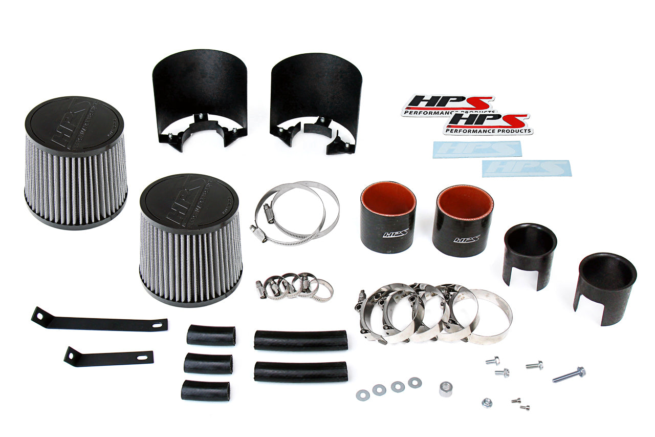 HPS Performance Air Intake Kit with Heat Shield, Blue, 827-706BL
