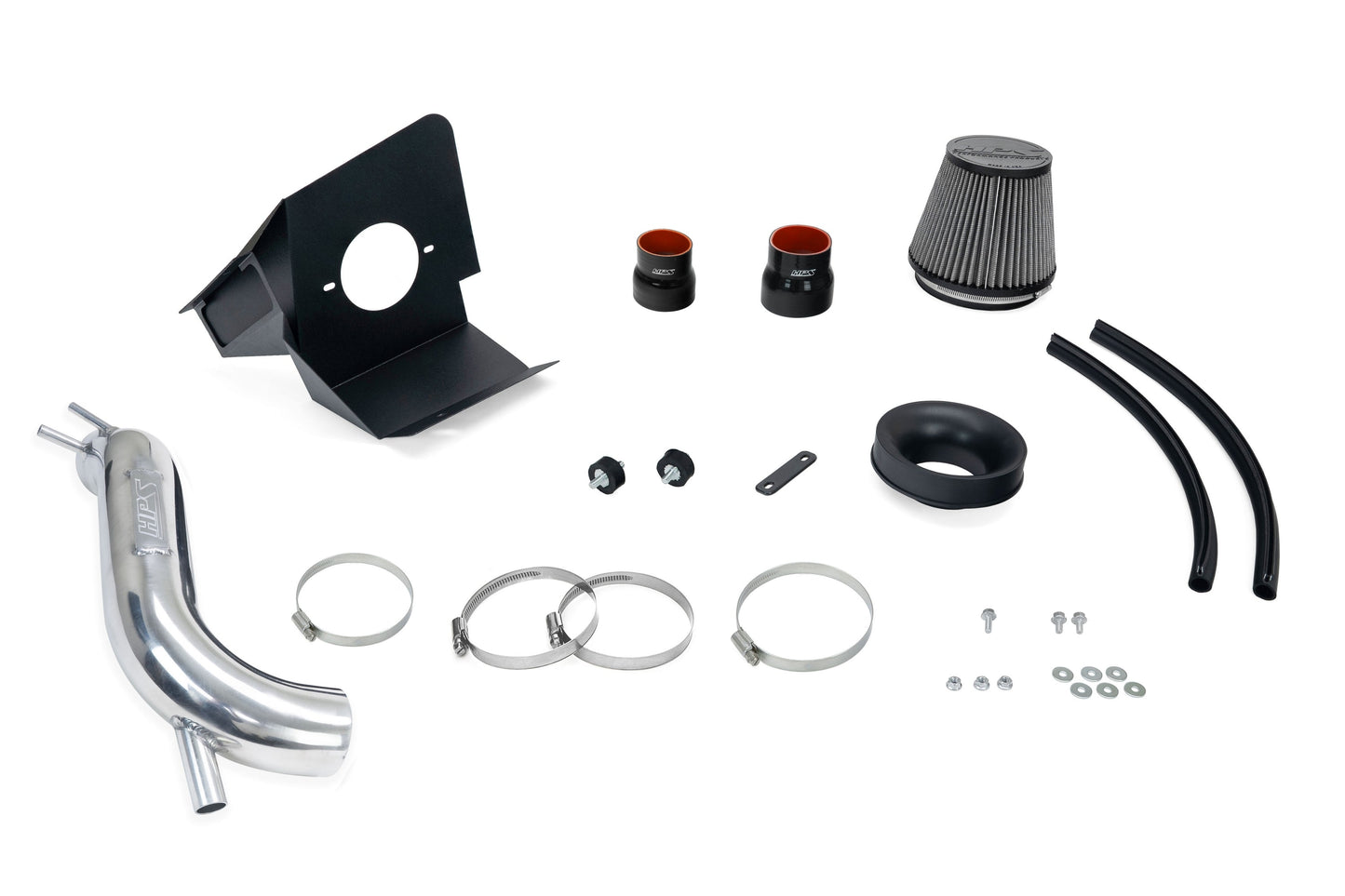 HPS Performance Air Intake Kit with Heat Shield, Polished, 827-713P