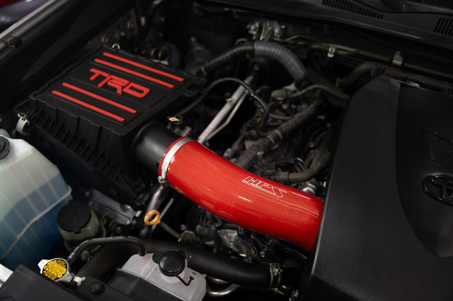 HPS Performance Silicone Air Intake Kit with Drop in Air Filter, Red, 827-723R