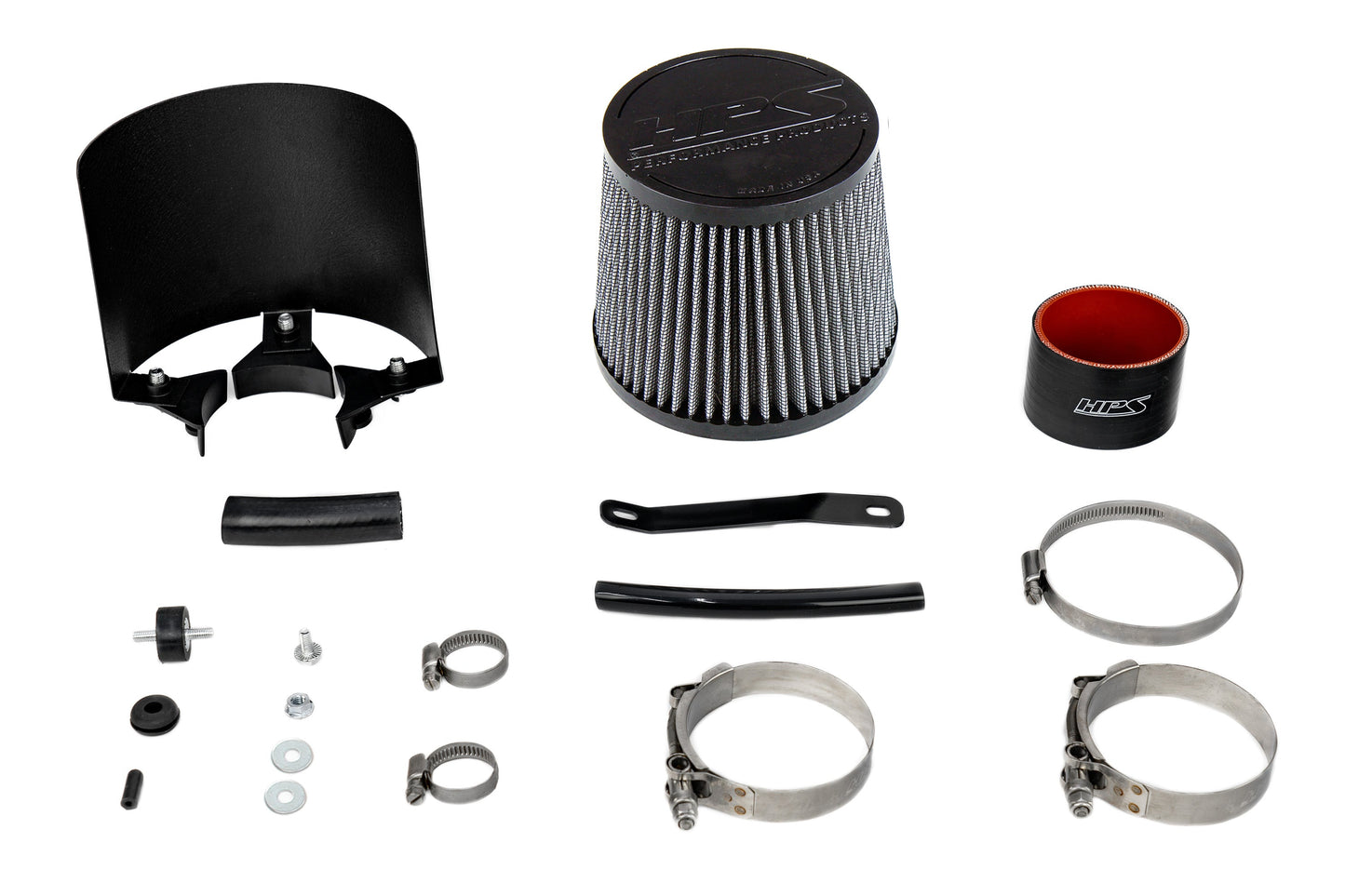 HPS Performance Air Intake Kit with Heat Shield, Blue, 827-724BL