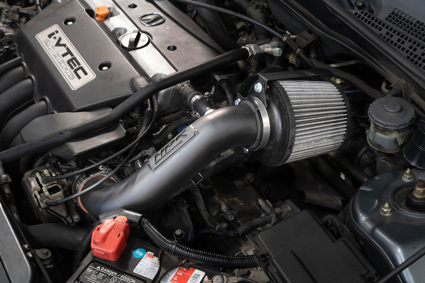 HPS Performance Air Intake Kit with Heat Shield, Red, 827-724R