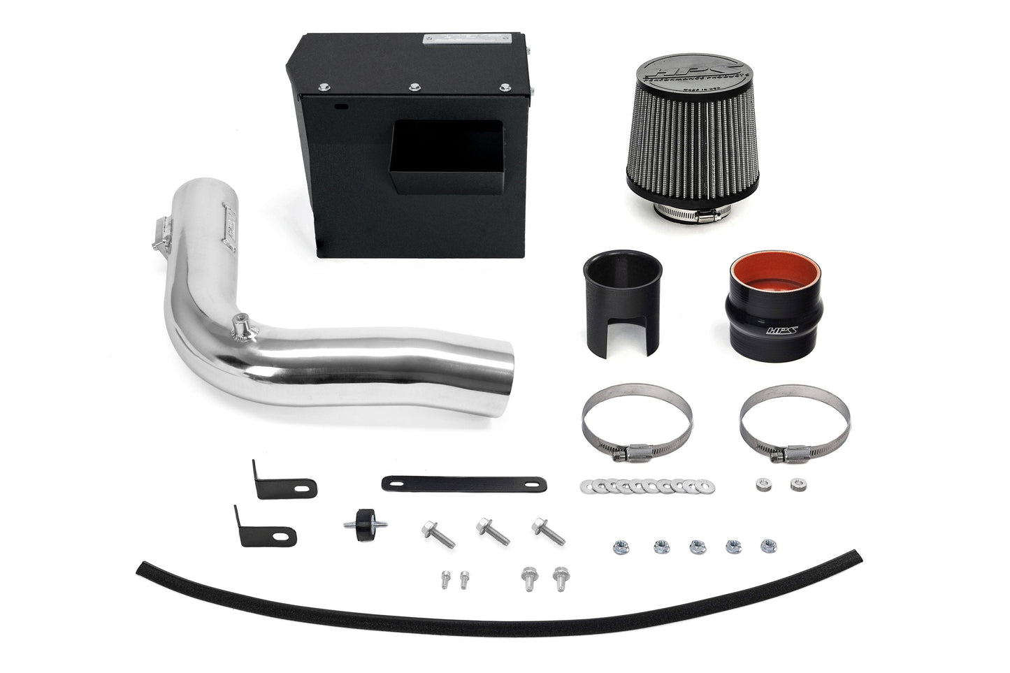 HPS Performance Air Intake Kit with Heat Shield, Polished, 827-727P