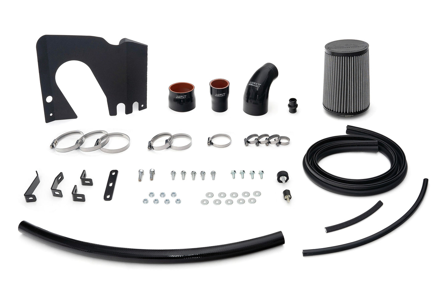 HPS Performance Air Intake Kit with Upper Hot Side Charge Pipe, Black, 827-733WB
