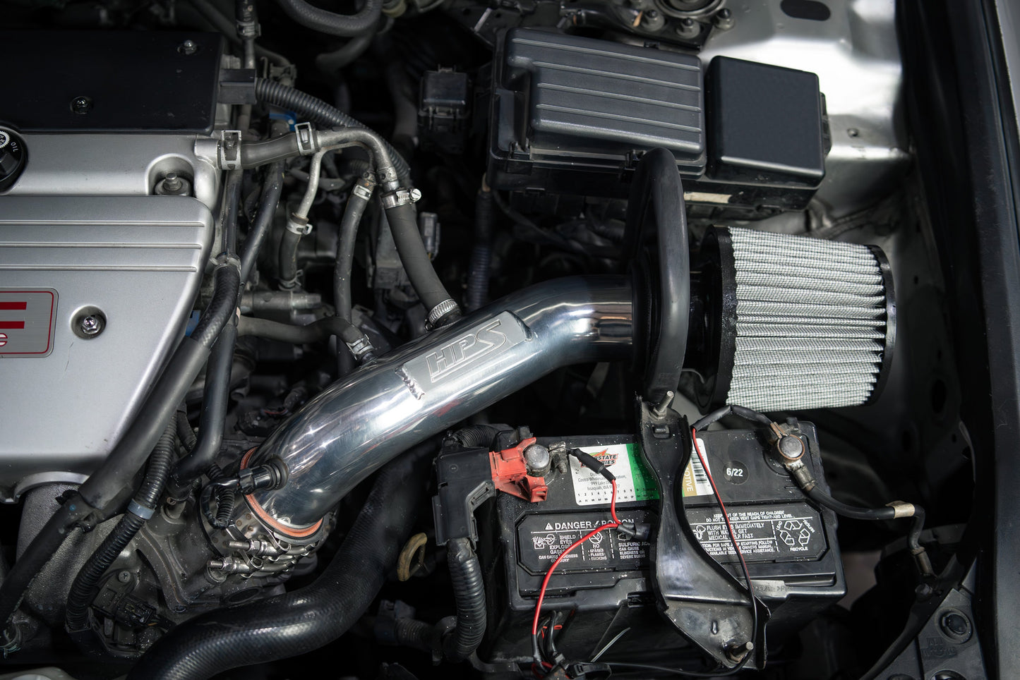 HPS Performance Air Intake Kit with Heat Shield, Polished, 827-737P