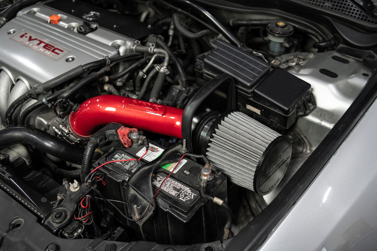 HPS Performance Air Intake Kit with Heat Shield, Red, 827-737R
