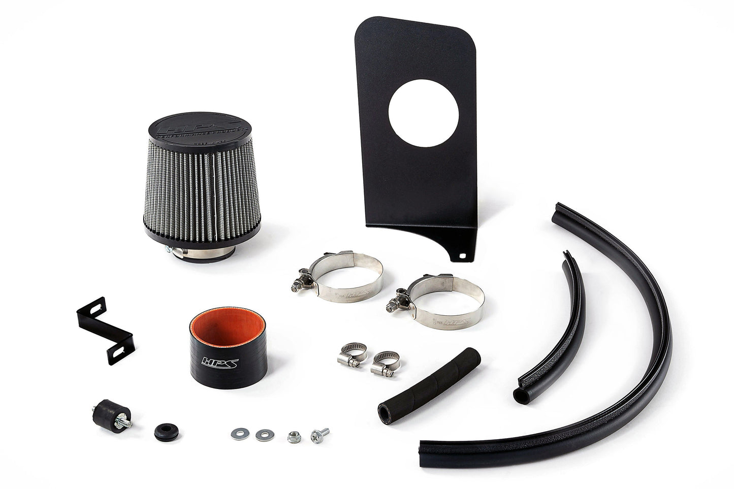 HPS Performance Air Intake Kit with Heat Shield, Blue, 827-737BL