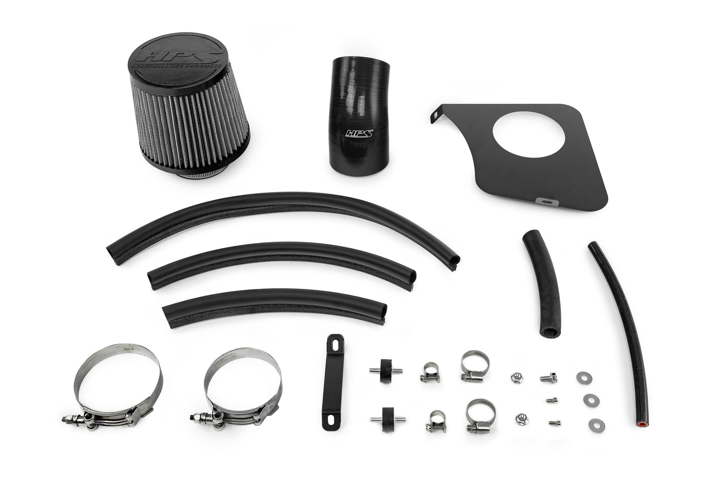 HPS Performance Air Intake Kit with Heat Shield, Polished, 827-738P