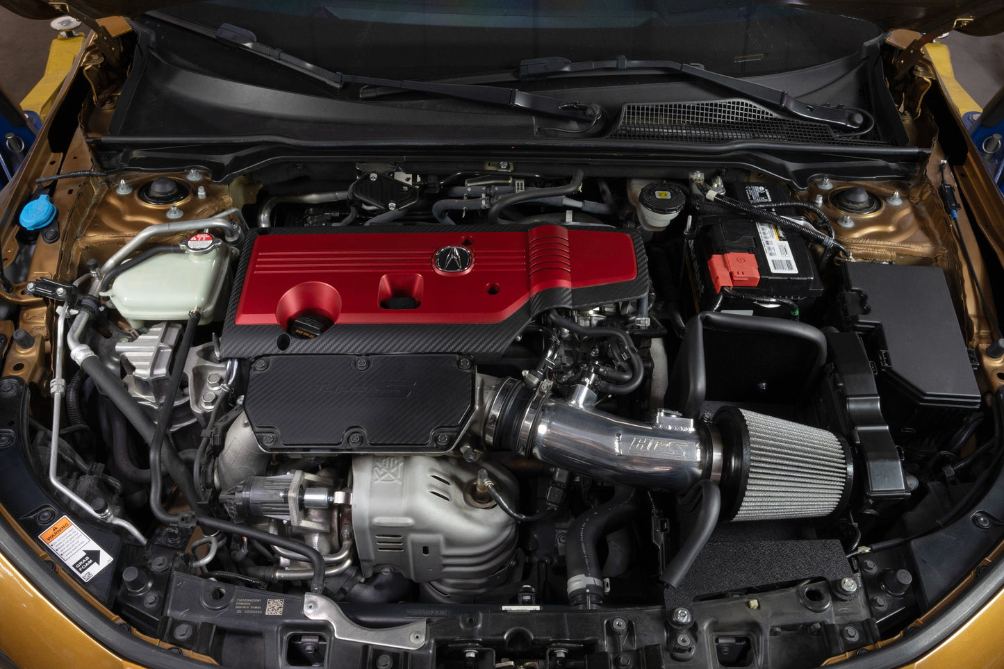 HPS Performance Air Intake Kit with Heat Shield, Red, 827-741R