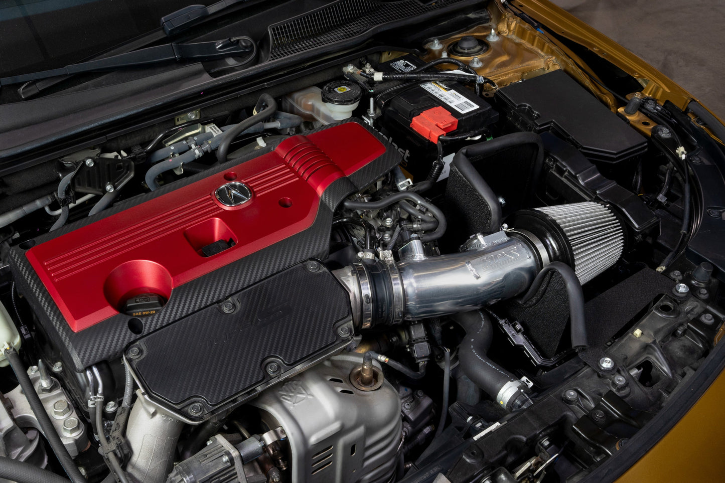 HPS Performance Air Intake Kit with Heat Shield, Red, 827-741R