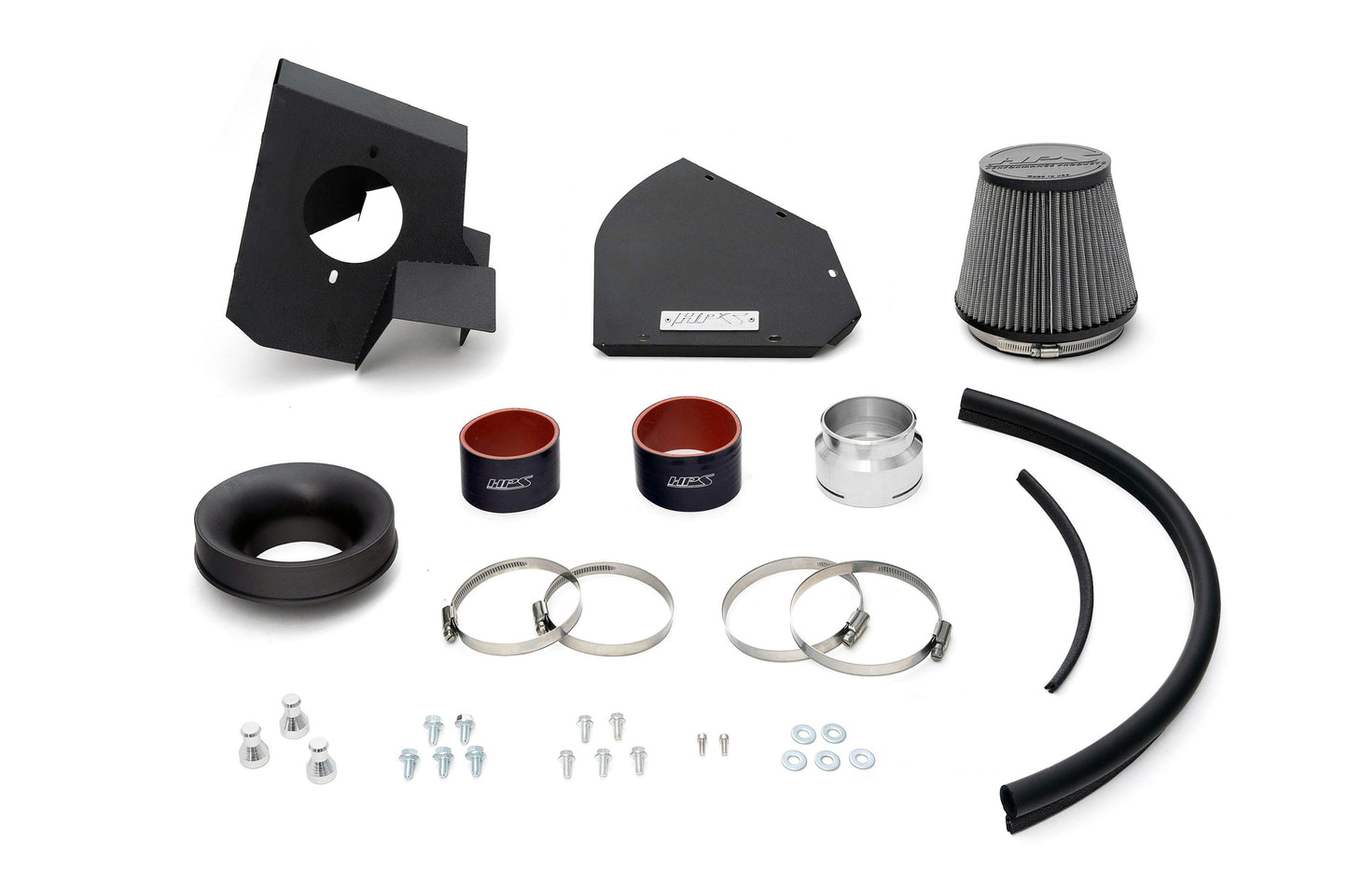 HPS Performance Air Intake Kit with Heat Shield, Red, 827-771R