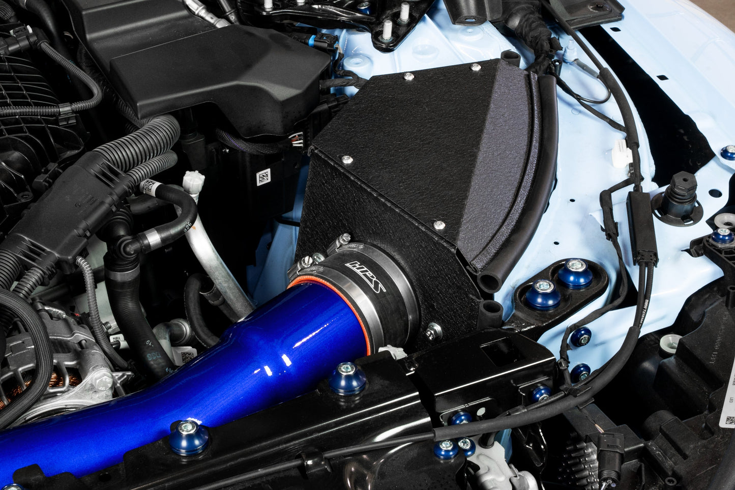 HPS Performance Air Intake Kit with Heat Shield, Blue, 827-772BL