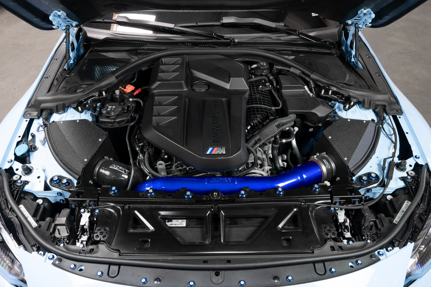 HPS Performance Air Intake Kit with Heat Shield, Blue, 827-772BL