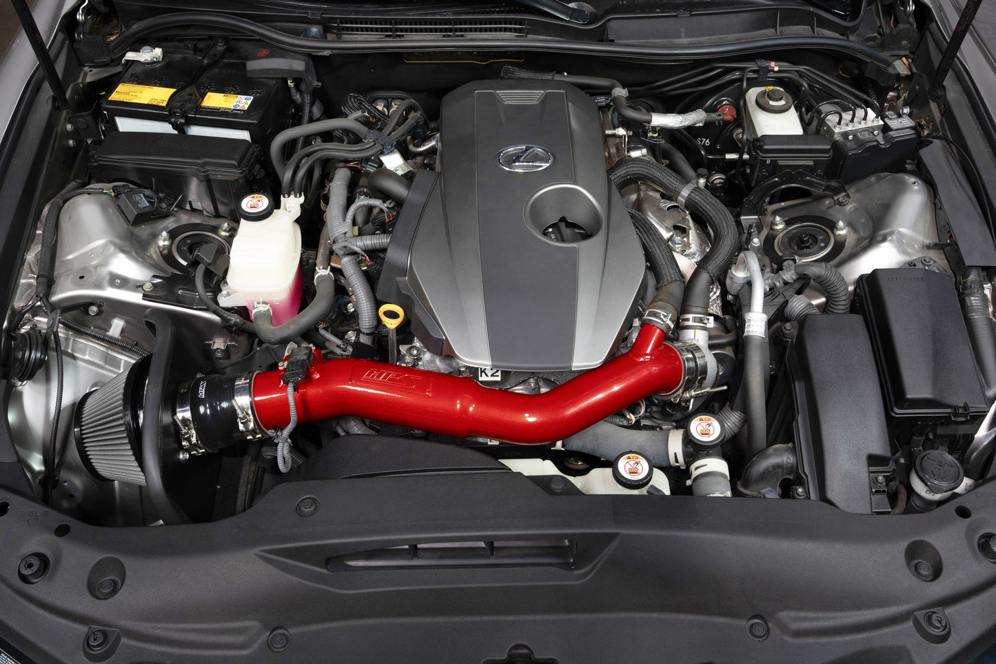 HPS Performance Air Intake Kit with Heat Shield, Red, 827-777R