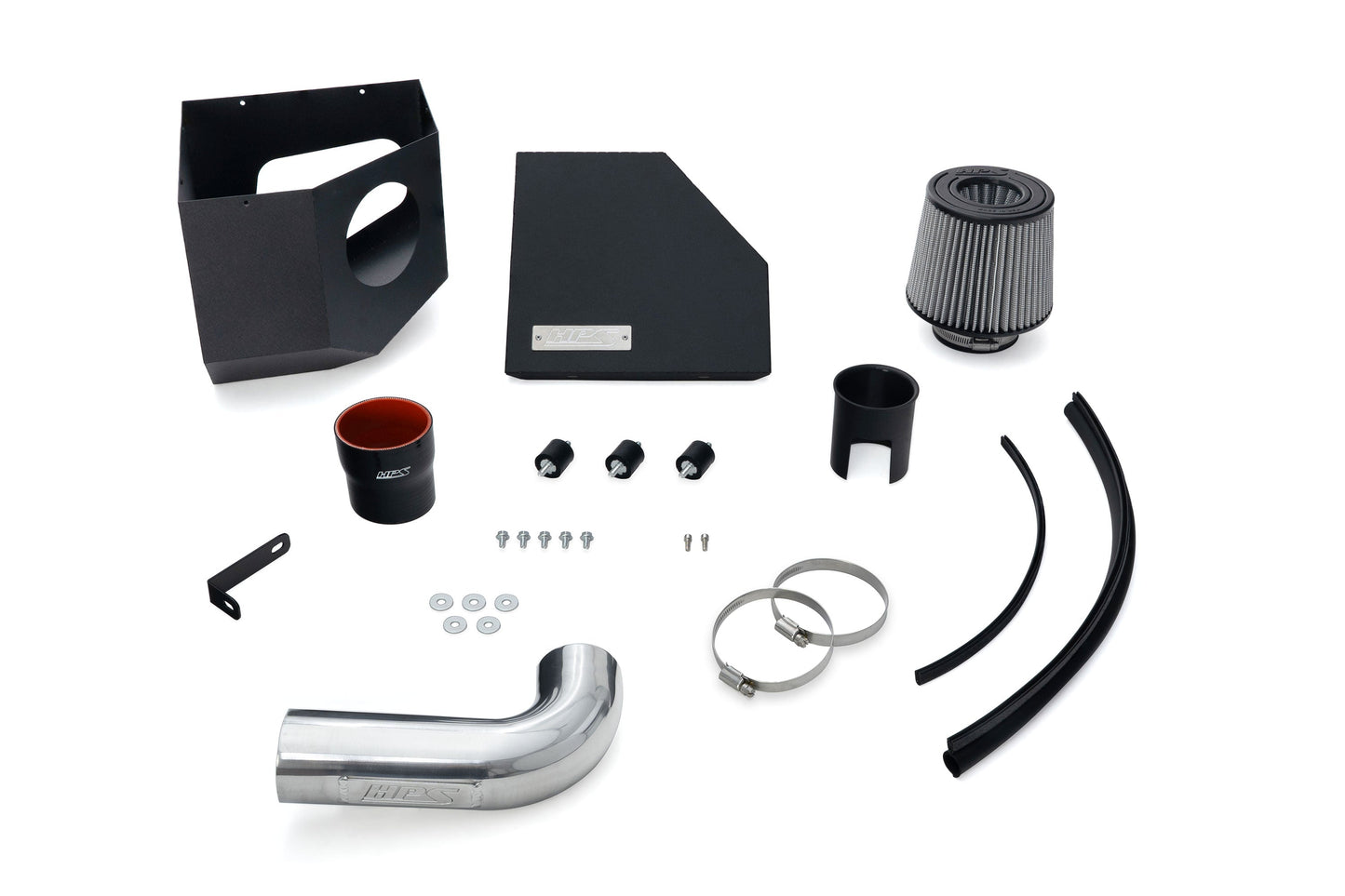 HPS Performance Air Intake Kit with Heat Shield, Polished, 827-786P