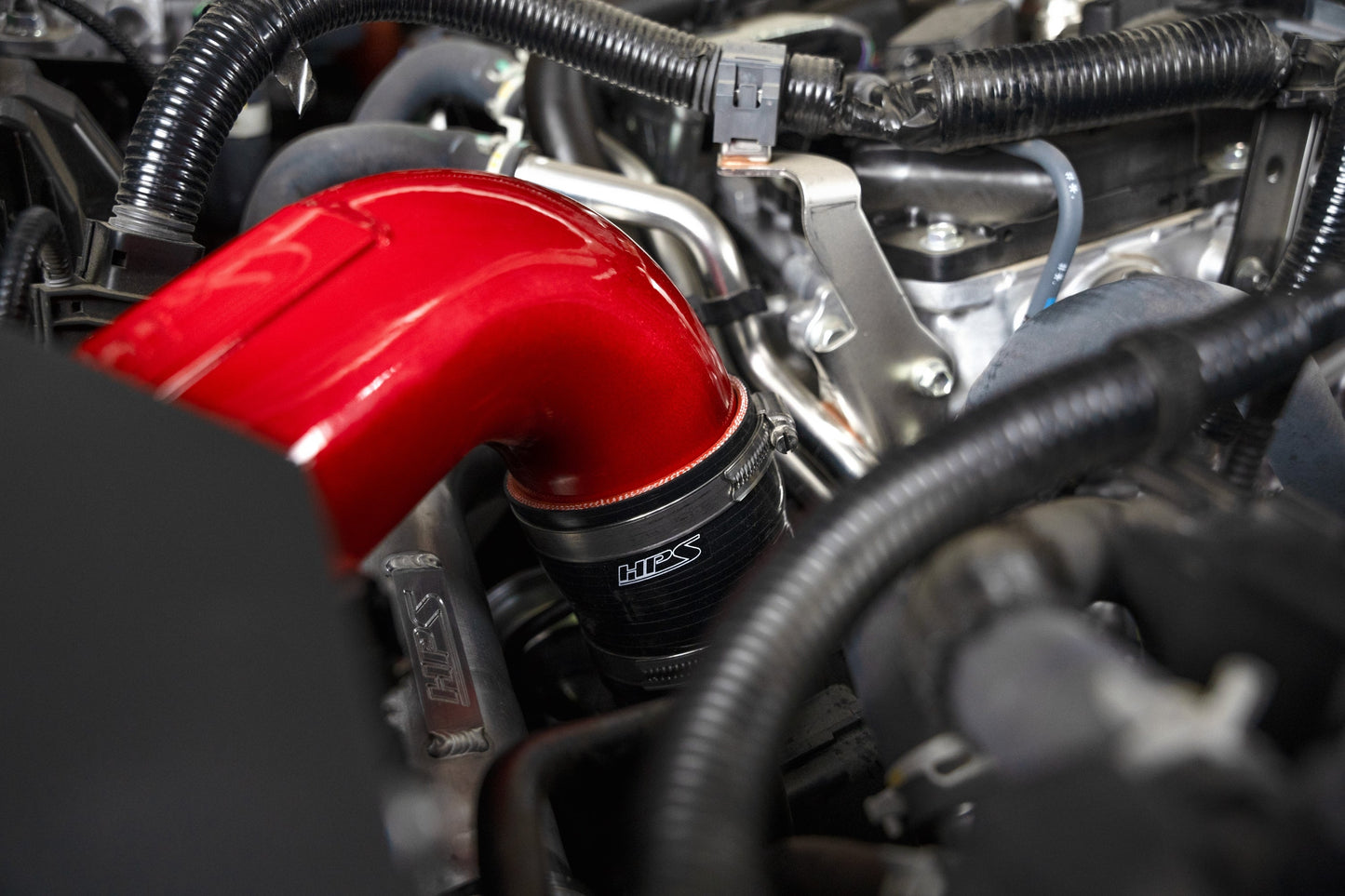 HPS Performance Air Intake Kit with Heat Shield, Red, 827-786R