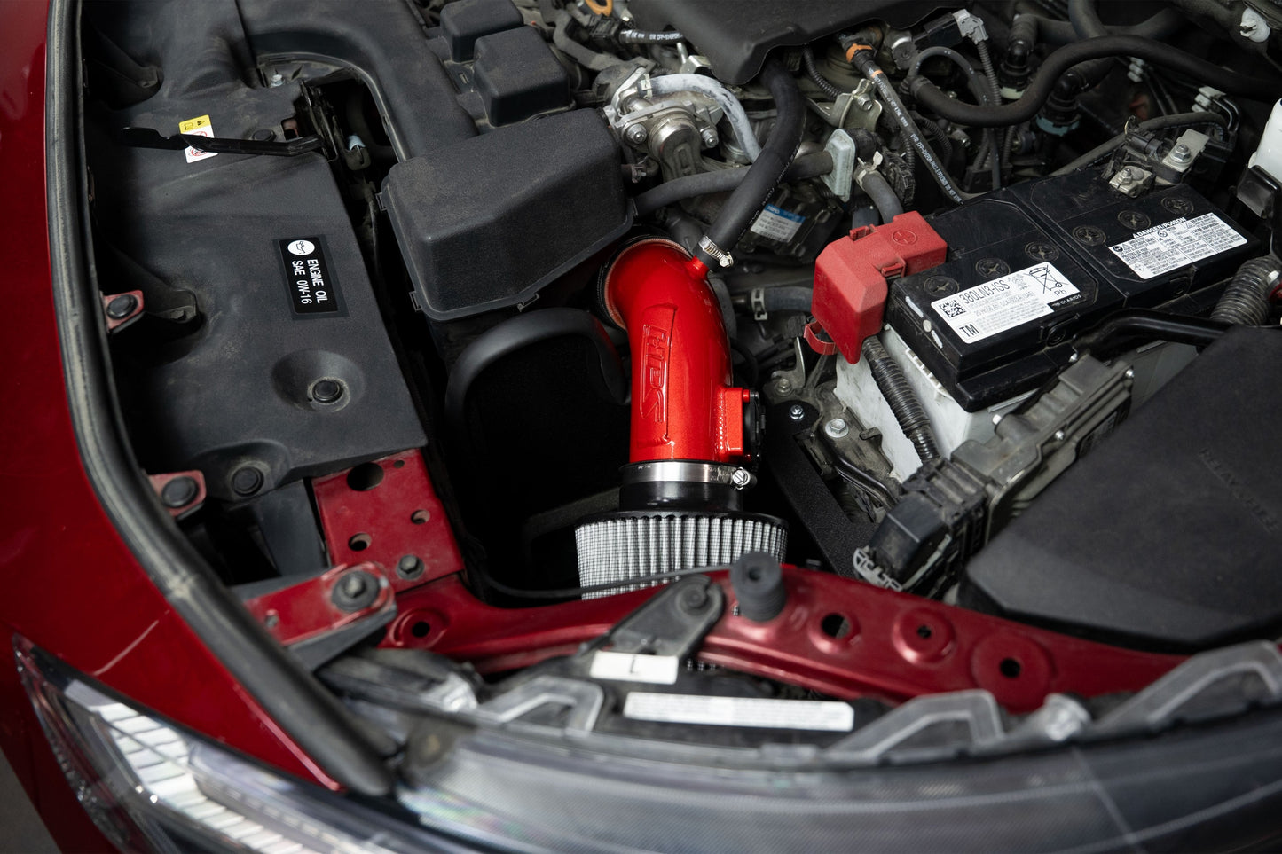 HPS Performance Air Intake Kit with Heat shield, Red, 827-798R
