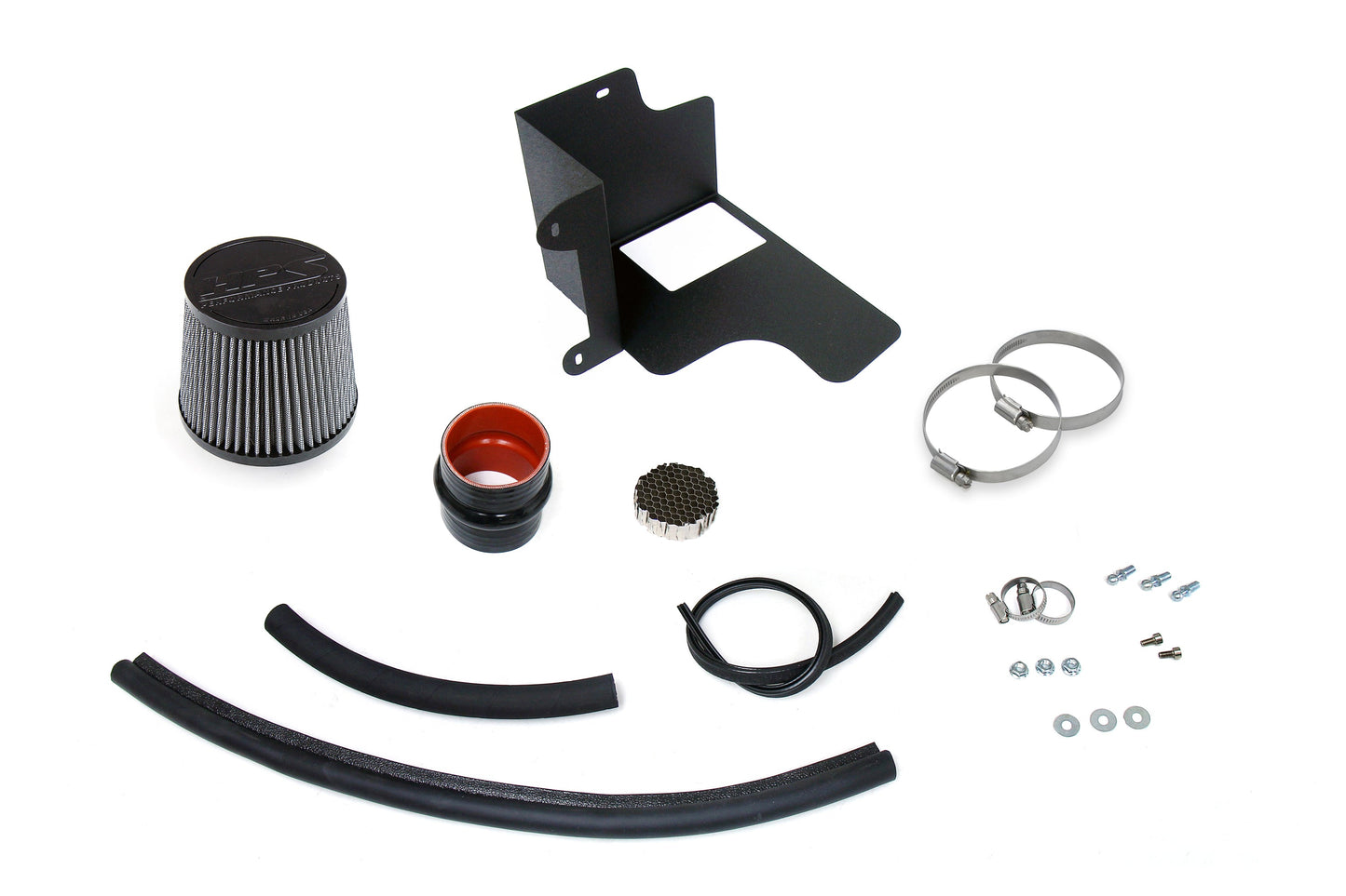 HPS Performance Air Intake Kit with Heat shield, Red, 827-798R
