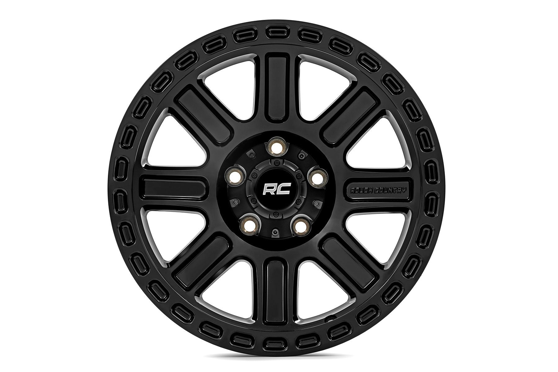 Rough Country 84 Series Wheel | One-Piece | Gloss Black | 15x8 | 5x4.5 | -19mm