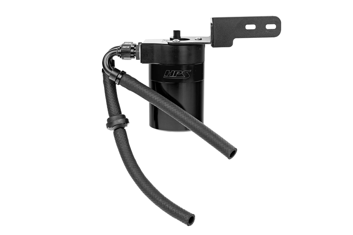 HPS Performance Billet Aluminum Oil Catch Can Kit Black 860-002WB
