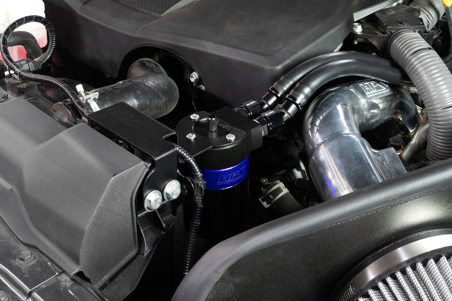 HPS Performance Billet Aluminum Oil Catch Can Kit, Blue, 860-003BL