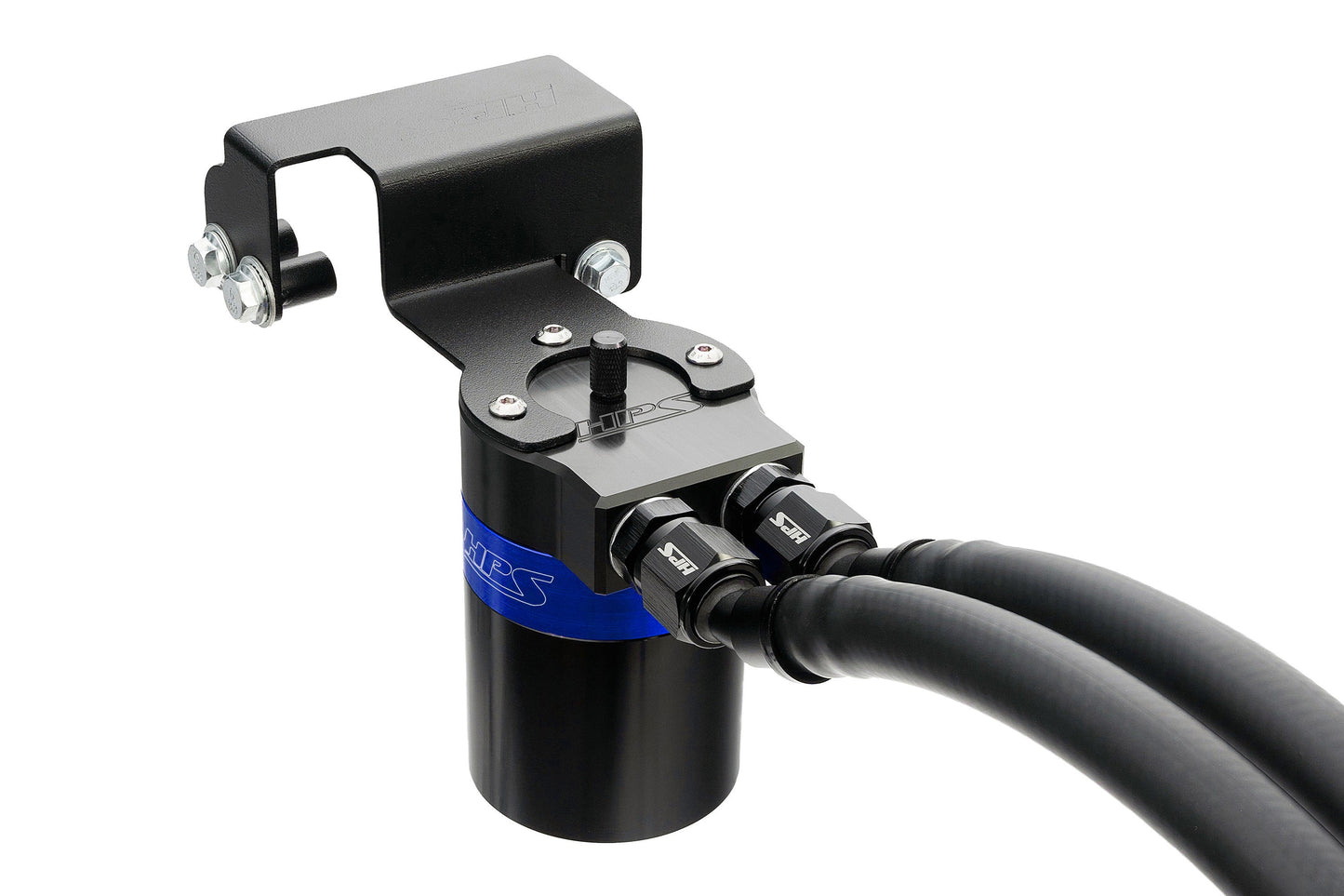 HPS Performance Billet Aluminum Oil Catch Can Kit, Blue, 860-003BL