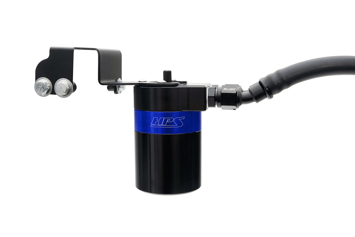 HPS Performance Billet Aluminum Oil Catch Can Kit, Blue, 860-003BL