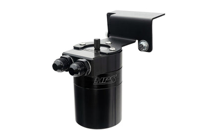 HPS Performance Billet Aluminum Oil Catch Can Kit Black 860-003WB