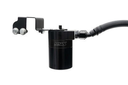 HPS Performance Billet Aluminum Oil Catch Can Kit, Black, 860-003WB