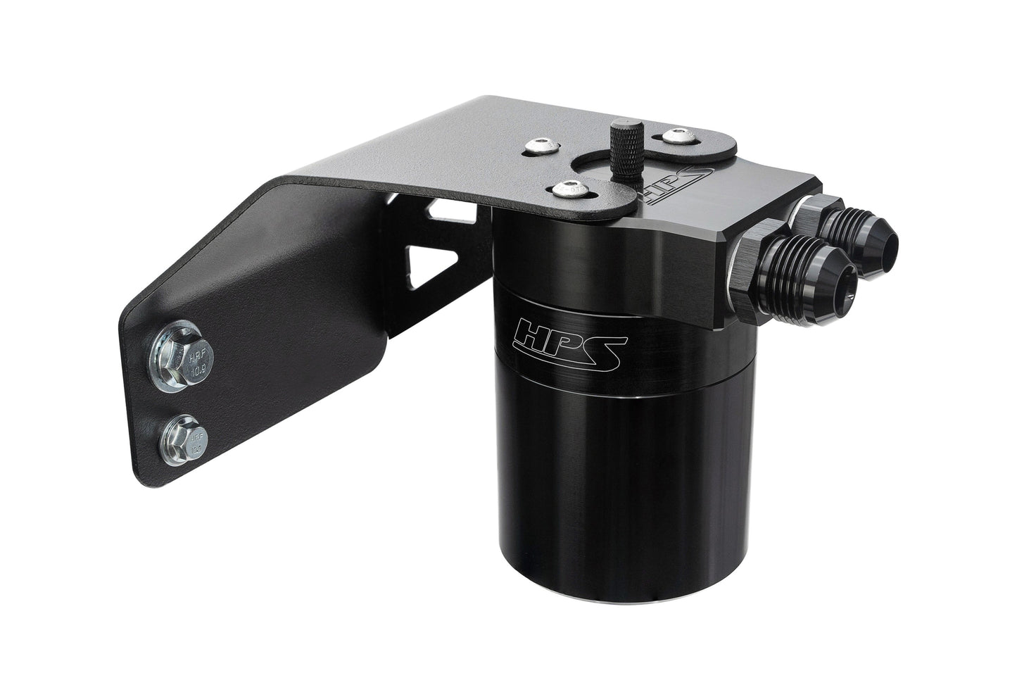 HPS Performance Billet Aluminum Oil Catch Can Kit Black 860-004WB
