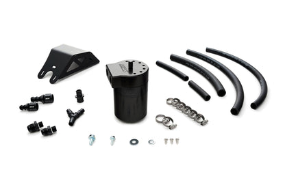 HPS Performance Billet Aluminum Oil Catch Can Kit, Black, 860-004WB