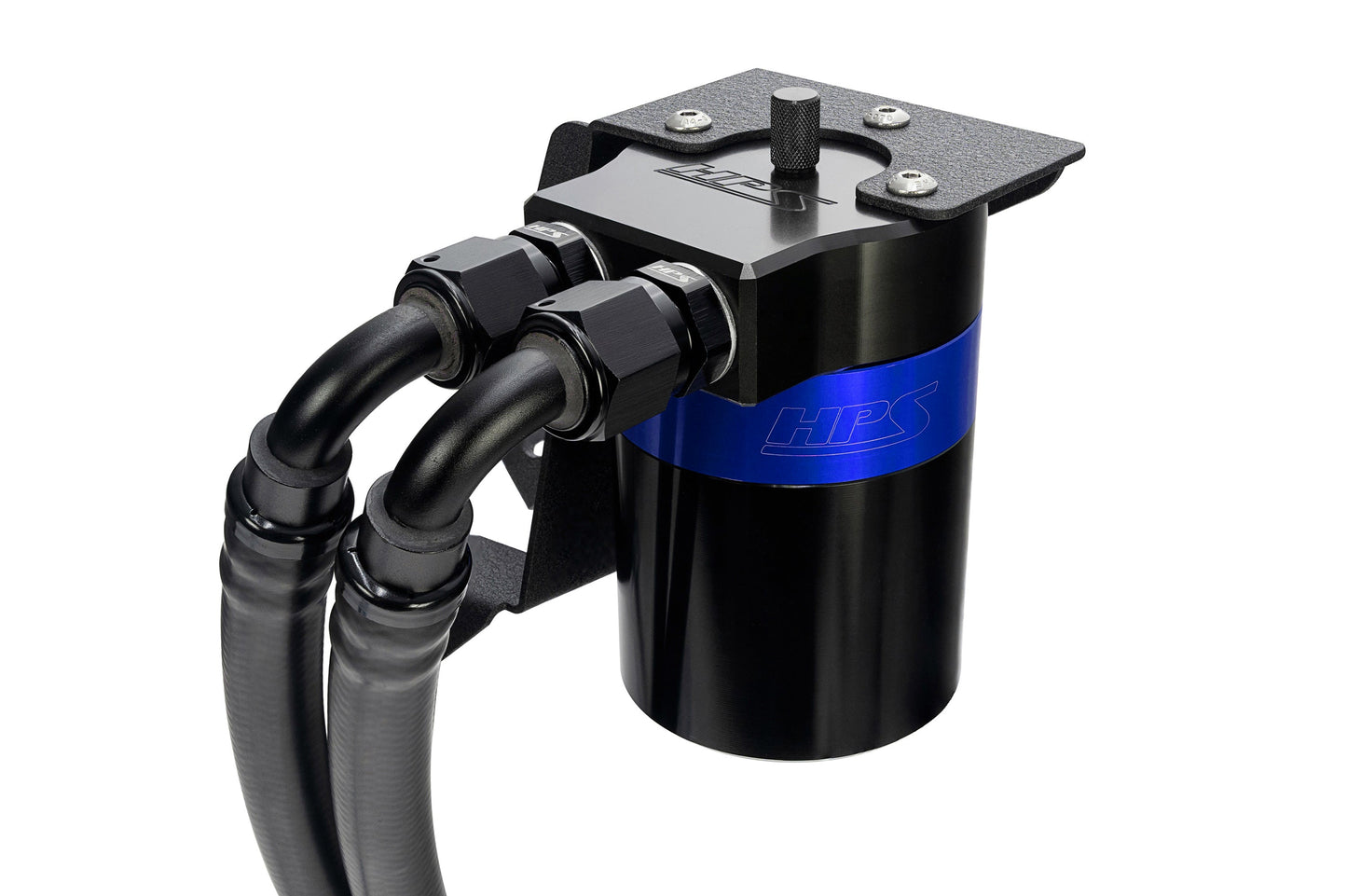 HPS Performance Billet Aluminum Oil Catch Can Kit, Blue, 860-005BL