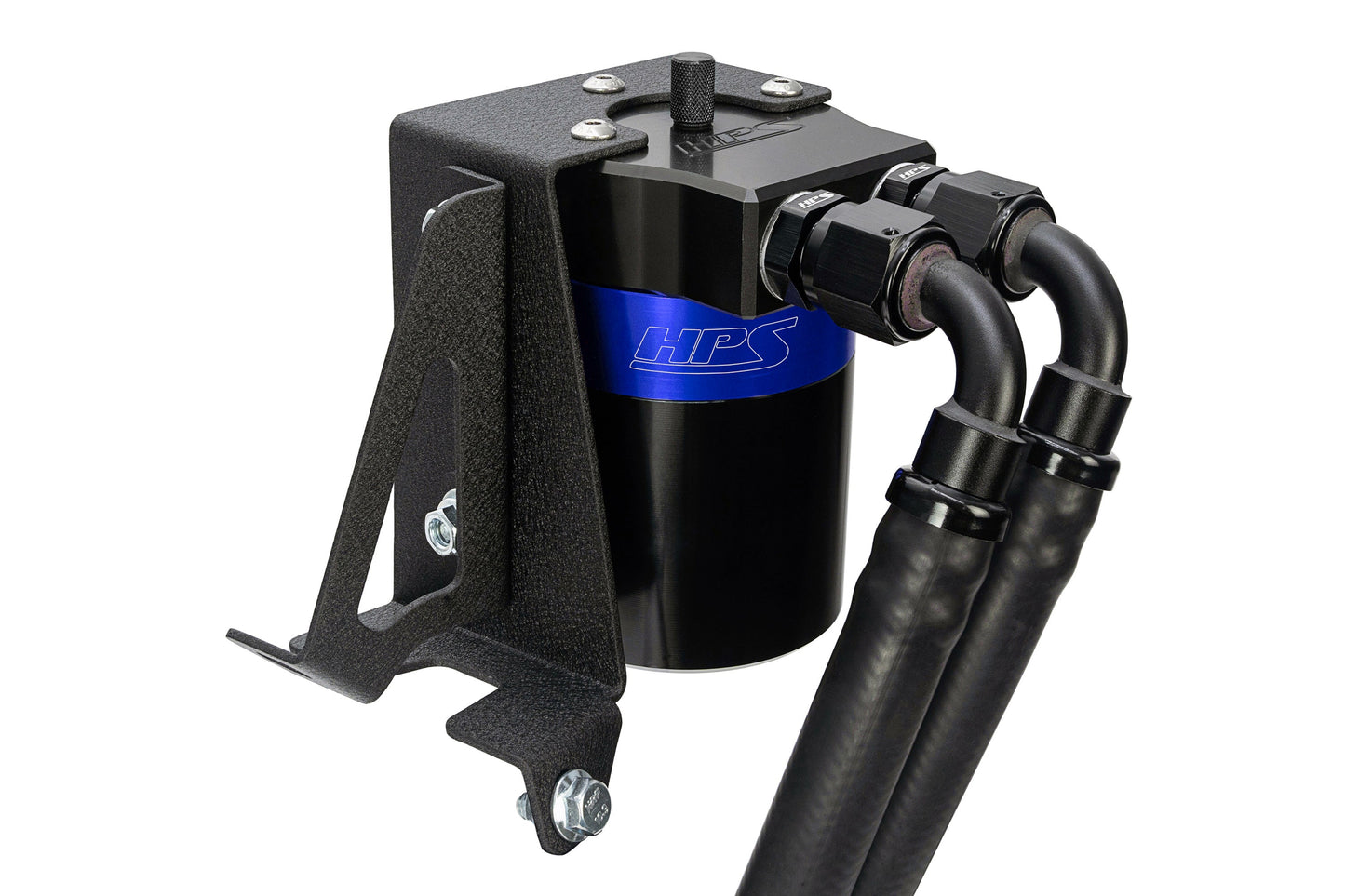 HPS Performance Billet Aluminum Oil Catch Can Kit, Blue, 860-005BL