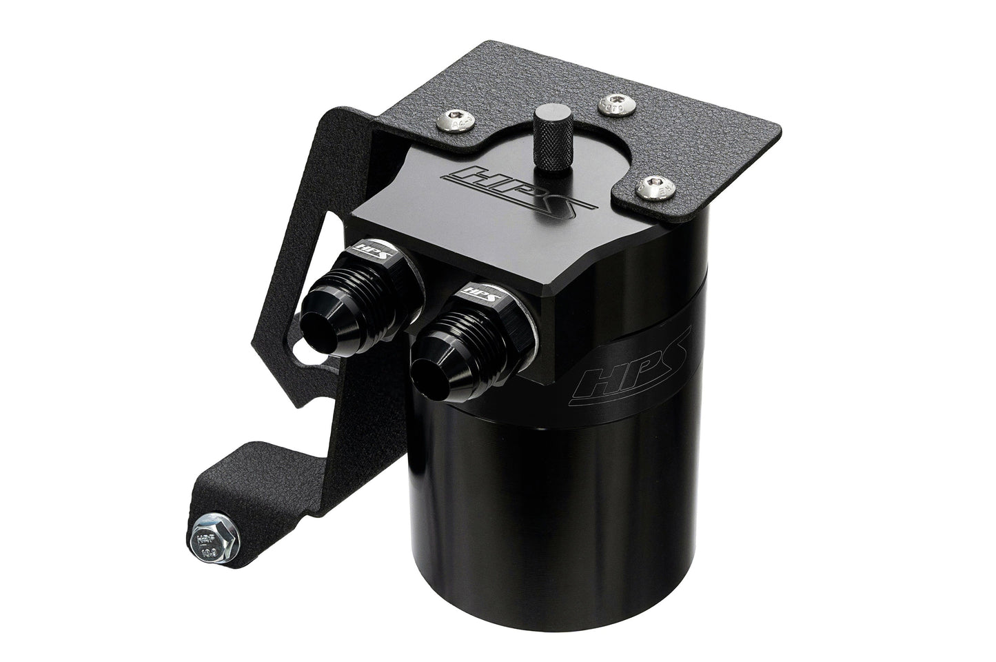 HPS Performance Billet Aluminum Oil Catch Can Kit, Black, 860-005WB