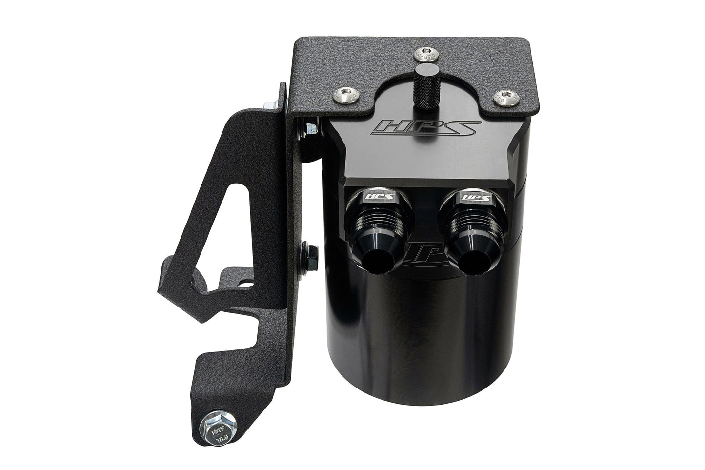 HPS Performance Billet Aluminum Oil Catch Can Kit, Black, 860-005WB