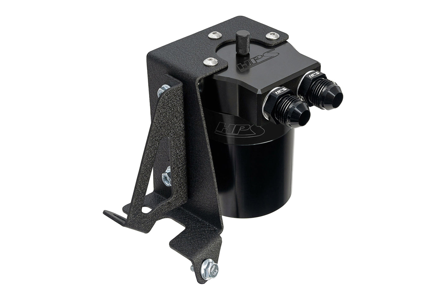 HPS Performance Billet Aluminum Oil Catch Can Kit Black 860-005WB