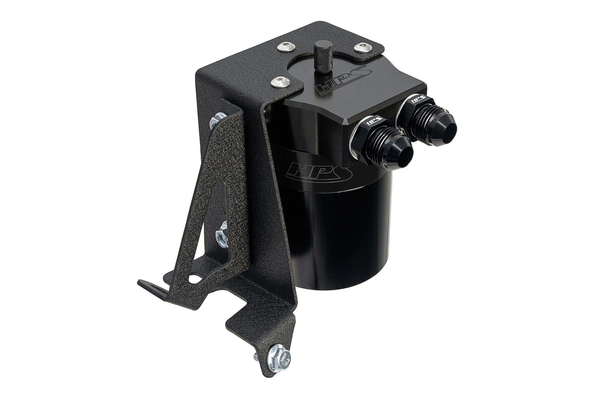 HPS Performance Billet Aluminum Oil Catch Can Kit Black 860-005WB