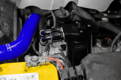HPS Performance Billet Aluminum Oil Catch Can Kit, Black, 860-005WB