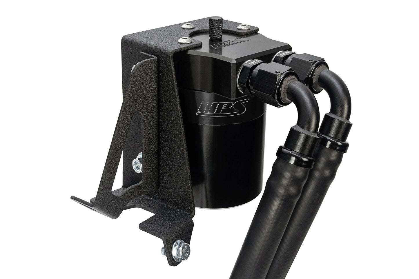 HPS Performance Billet Aluminum Oil Catch Can Kit, Black, 860-005WB