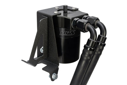 HPS Performance Billet Aluminum Oil Catch Can Kit, Black, 860-005WB