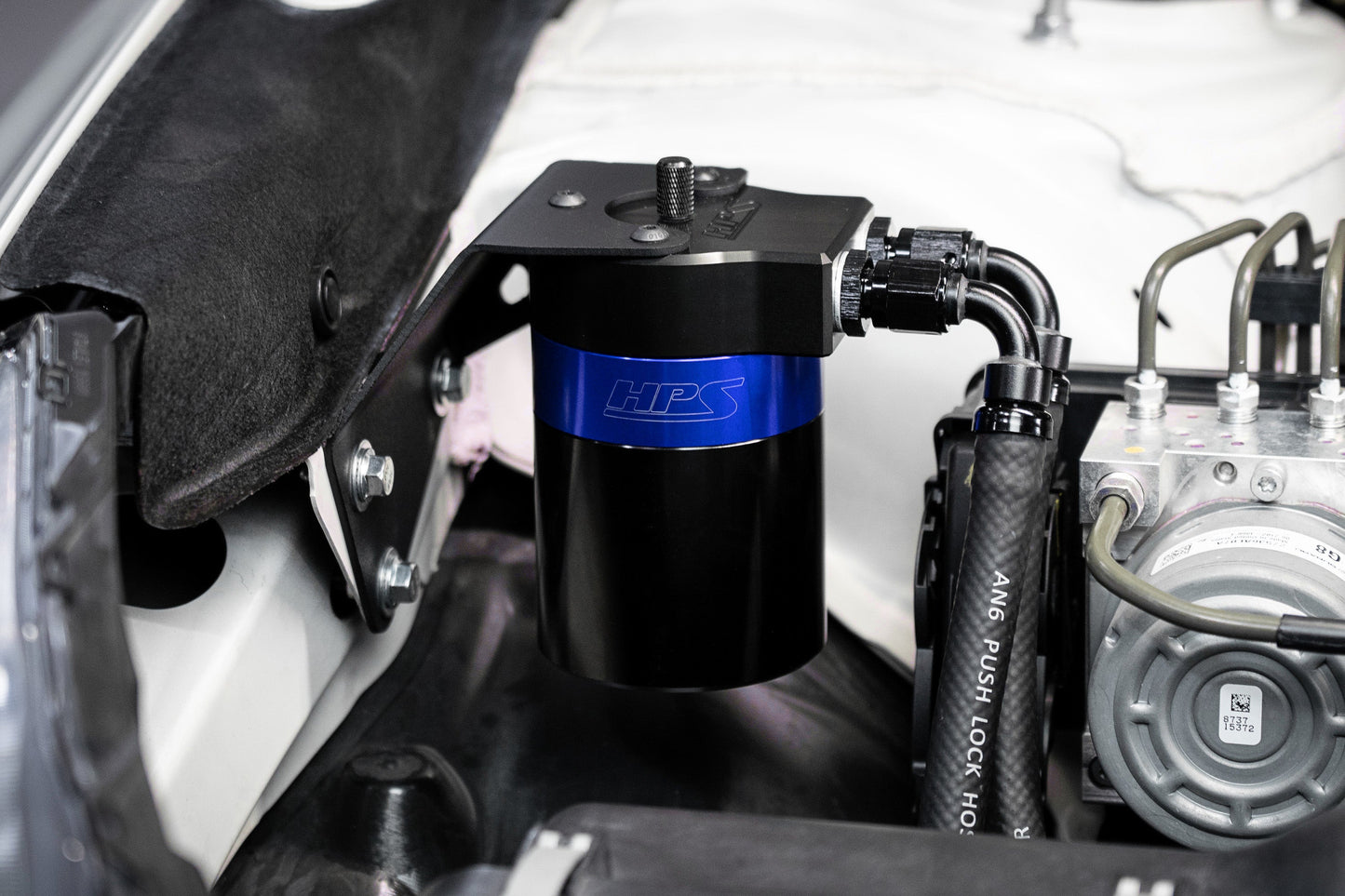 HPS Performance Billet Aluminum Oil Catch Can Kit, Blue, 860-006BL