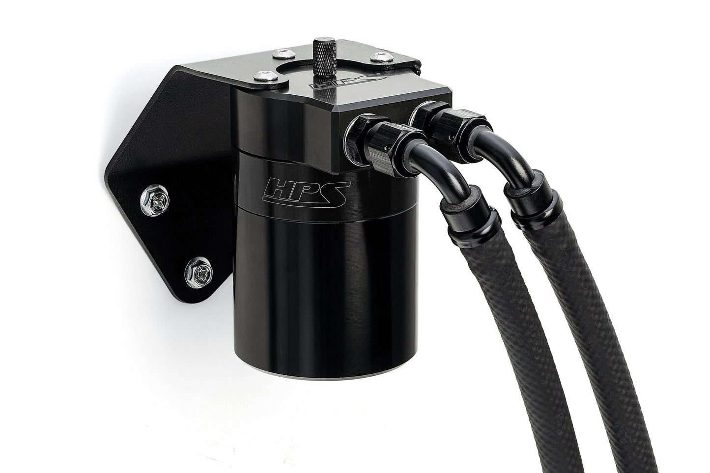 HPS Performance Billet Aluminum Oil Catch Can Kit Black 860-006WB