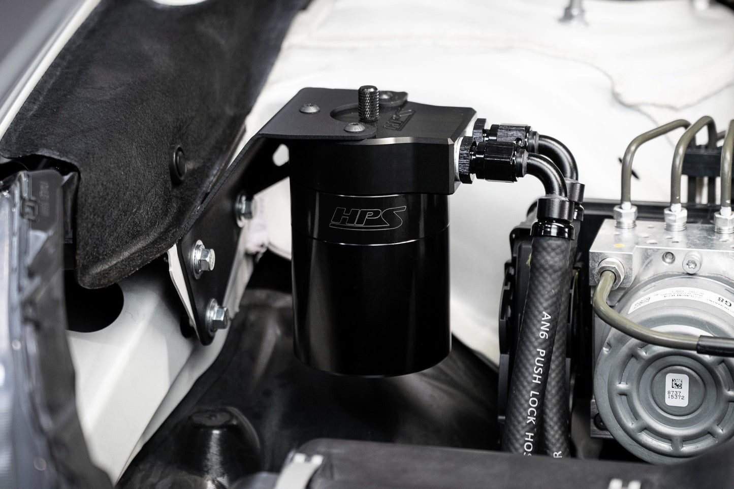HPS Performance Billet Aluminum Oil Catch Can Kit, Black, 860-006WB